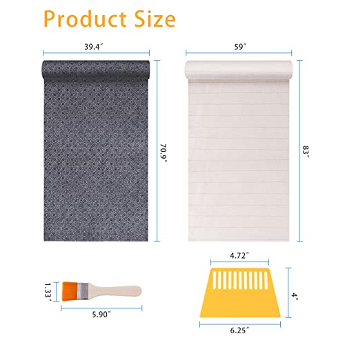 Vehipa DTBPT002 83 Inchx59 Inch Primary Tufting Cloth With Marked Lines, 70.9 Inchx39.4 Inch Tufting Non-Slip Backing Fabric, Large Monk Cloth Kit For Cut Pile Rug Tufting Gun thumb #1