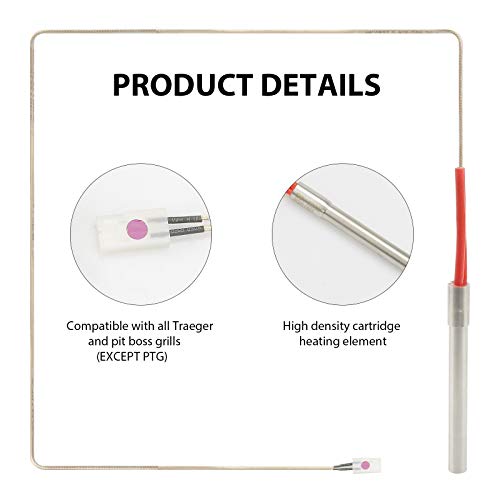 Unidanho Fire Burn Pot And Hot Rod Ignitor Kit Replacement Parts For Traeger And Pit Boss Pellet Grill With Screws And Fuse #TOP4