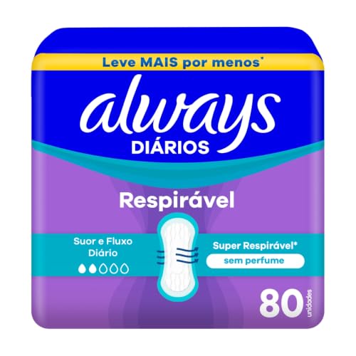 Protetor Diário Always Respirável – 80 unidades