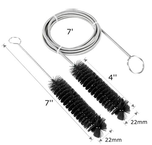 CPAP Tube Cleaning Brush-7' Flexible + 7'' Handy Stainless Steel Wire Bristle Brush- Fits for Standard 22mm Diameter Tubing