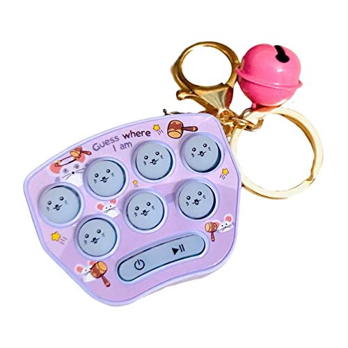 ohfruit Mini Hamster Memory Game Console Keychain, Colorful Fidget Toy with Keyring Chain, Bubble Sensory Keyring Toy for Stress Relief, Gifts for Kids Adults Purple