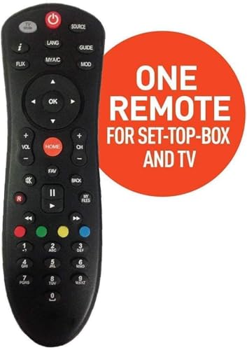 Image of Replacement Remote Compatible with Dish TV SD /HD /HD+ /4K DTH Set Top Box Remote Control (Please Match Old Remote Before Order)