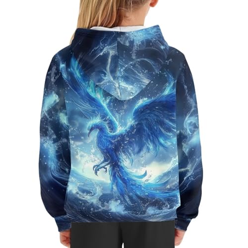 Image of WELLFLYHOM Boys Hooded Sweatshirts Hoodie Pullover Cool Graphic Crewneck Blouses Size 6-16