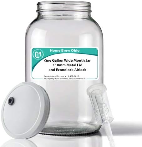 Miniatura 2 de Tarro de boca ancha de 1 galón con tapa de metal blanco con ojales de 4.331 in y 4 esclusas económicas