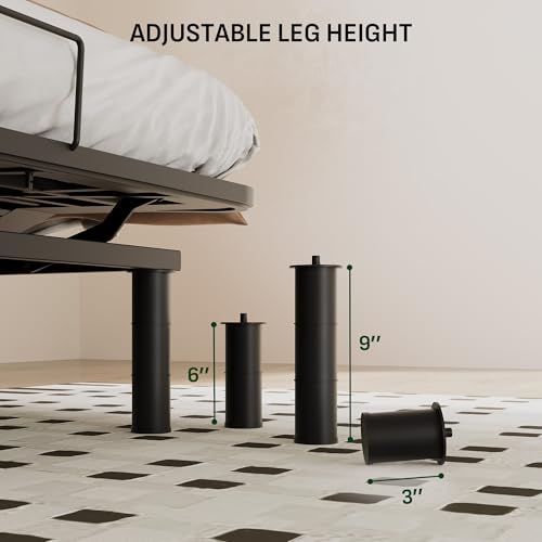 Image of Softa Adjustable Bed Frame Queen Size with 12 inch Mattress, 3 Leg Height Options, Dual Motor Electric Bed Base w /Remote Control, Gel Memory Foam Mattress, Head & Foot Incline, Mattress Holder
