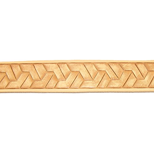Zelikovitz Embossed Geometirc Weave Belt Blank Vegetable Tanned Cowhide (1-1/4")2