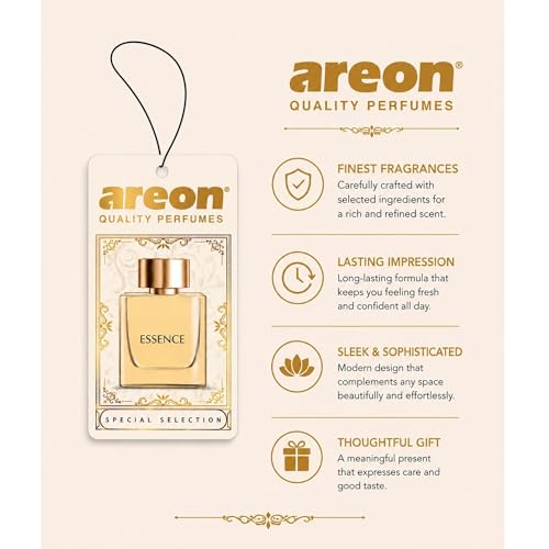 Image of AREON Luxury Essence SS04 Car Hanging Air Freshener - Premium Auto Air Freshener, Long Lasting Car Fragrance, Elegant Hanging Vehicle Scent for Interior Freshness - (Pack of 3)