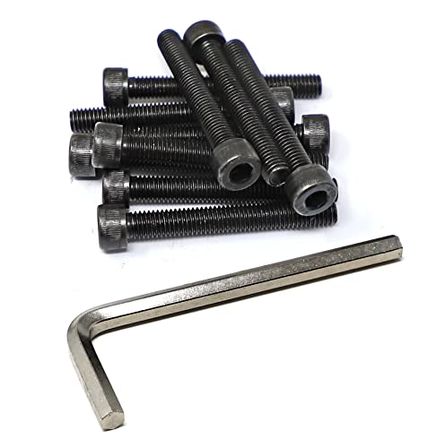 Image of iexcell 10 Pcs M8 x 50mm Thread Pitch 1.25 mm Alloy Steel 12.9 Grade Hex Socket Head Cap Screws Bolts Kit, Black Oxide Finish