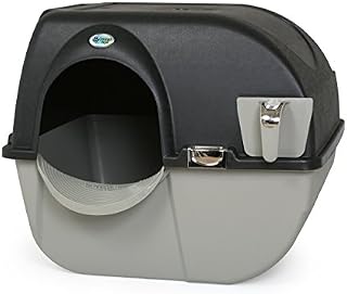 Omega Paw Elite Self Cleaning Roll 'n Clean Litter Box, Midnight Black, Large