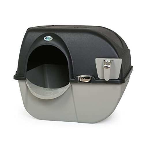 Omega Paw Elite Self Cleaning Roll 'n Clean Litter Box, Midnight Black, Large
