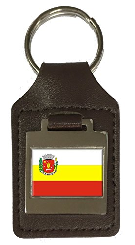 Porte-clés en cuir gravé drapeau de la région du Sud de Maringa, accessoire de mode pour trousseau