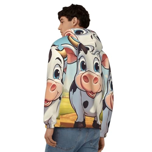 Sweat à capuche imprimé vache laitière : un look décontracté pour les week-ends