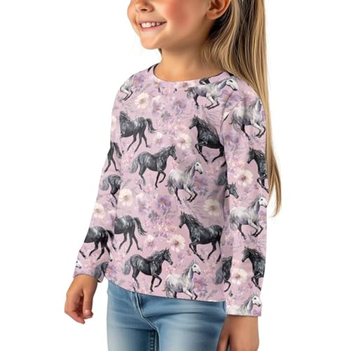 Image of WELLFLYHOM Long Sleeve T-Shirt for Boys Girls 3-16 Years Old Tee Tops Crewneck Pullover Shirts Fall Outfits