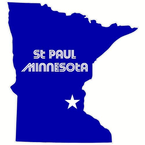 U.S. Custom Stickers St Paul Minnesota State Shaped Sticker 3 Inch