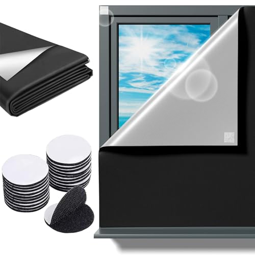 Rideaux OccultantsTissu Oxford 420D Rideau Sans Percage Protection UV Guard Total Blackout Blinds Protection Solaire 100% Opaques Stores Rideau Occultant Voyageadaptés...