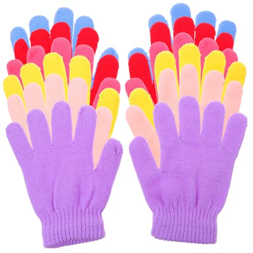 VANZACK Warmest Boys and Girls Mittens 6 Pairs Finger Mittens Non-skid Thickened Gloves for Toddlers Boys and Girls Cold Proof for Winter