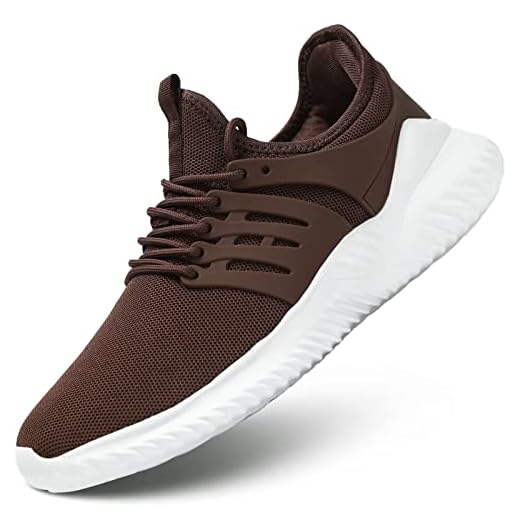 Mens Running Shoes Slip-on Walking Tennis Sneakers Mesh Lightweight Breathable Casual Soft Sole Work Shoes Brown