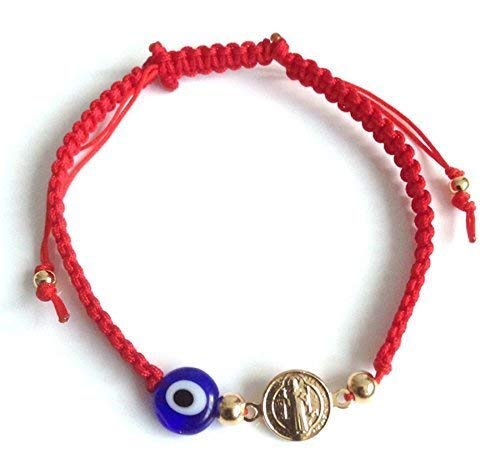 Red String Kabbalah St Benedict Evil Eye Adjustable Mal De Ojo Protection Bracelet #TOP6