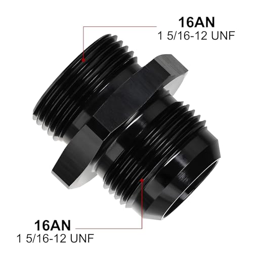 Image of EVIL ENERGY 16AN Flare to 16AN ORB Male Fuel Rail Adapter Fitting Black