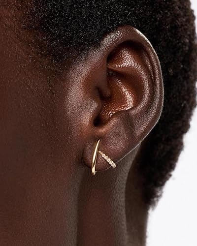 Gold Earrings for Women Trendy 14K Gold Plated Stud Earrings Dainty Minimalis Hypoallergenic CZ Earrings Jewelry Gifts for Her3