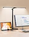 CHARYJOD LED Desk Lamp for Office Home, Height Adjustable Architect Desk Light with USB Adapter, Stepless Dimming Desk Lamp Light for Reading, Study, Workbench