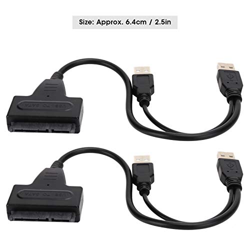 Cable Adaptador USB 2.0 a SATA 7+15Pin para SSD 2.5" 2 piezas miniatura 7