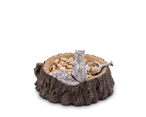 Arthur Court 209L12 Designs Aluminum Standing Squirrel On Log Nut/Candy/Snack Bowl Dish 7 Inch Diameter thumb #4