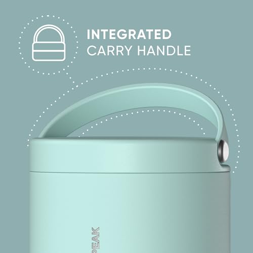 Image of Hydrapeak 18oz Stainless Steel Vacuum Insulated Food Jar for Hot Food and Cold Food, Wide Mouth Leak-Proof Soup Jar for Adults, 10 Hours Hot and 16 Hours Cold (Fresh Mint)