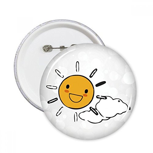 Badge rond illustration météo soleil nuage bouton pour veste et sac à dos
