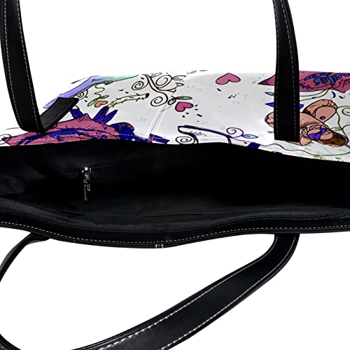 Sac a main pour femme en toile robuste imprime Paris detail soignes et finitions satchel - 3