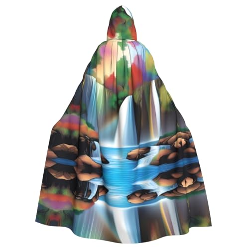 POEZJZW Disfraz de túnica con capucha con patrón de cascada para hombres y mujeres, disfraz de Navidad, disfraz de cosplay