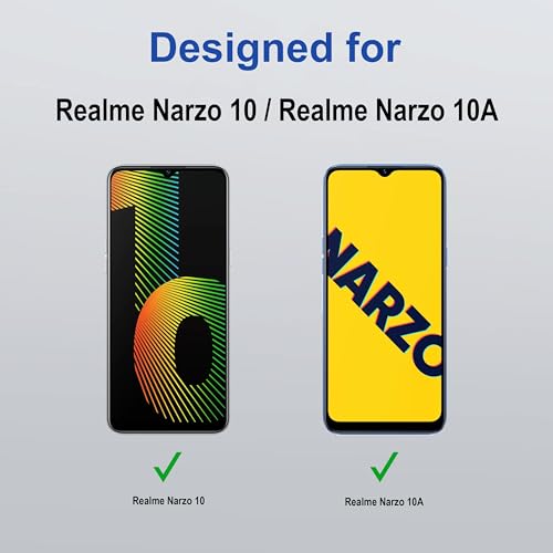 Image of ZAP CASE HD Plus Tempered Glass Screen Protector Compatible For Realme Narzo 10 (Black) Edge To Edge Coverage With Easy Installation Kit