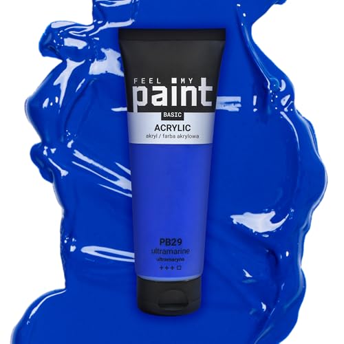 FeelMyPaint Acrylfarbe Ultramarinblau – 120 ml hochpigmentierte Künstlerfarbe zum Malen auf Leinwand, Papier, Stoff, Holz, Glas, Keramik, Metall, Stein FeelMyPaint Acrylfarbe Ultramarinblau – 120 ml hochpigmentierte Künstlerfarbe zum Malen auf Leinwand, Papier, Stoff, Holz, Glas, Keramik, Metall, Stein