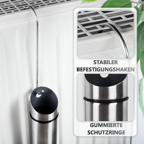 2er SET Luftbefeuchter Heizung Wasserverdunster für Heizkörper Edelstahl (Edelstahl, 2x)