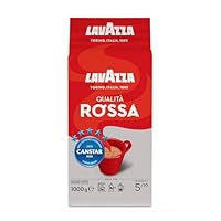 Lavazza, Qualità Rossa, 1 Kg, Ground Coffee, Ideal for Moka Pots, with Aromatic Notes of Chocolate and Dried Fruits, Arabica and Robusta, Intensity 5/10, Medium Roasting