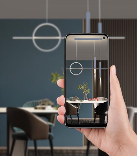 Luces colgantes LED lineales para mesa de comedor con control remoto regulable 5
