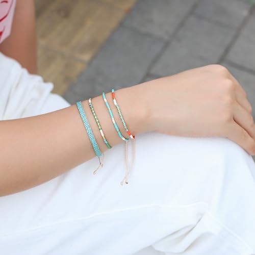 Image of KELITCH Miyuki Friendship Bracelet Boho Seed Beads Women Thin Strand Bracelets Adjustable