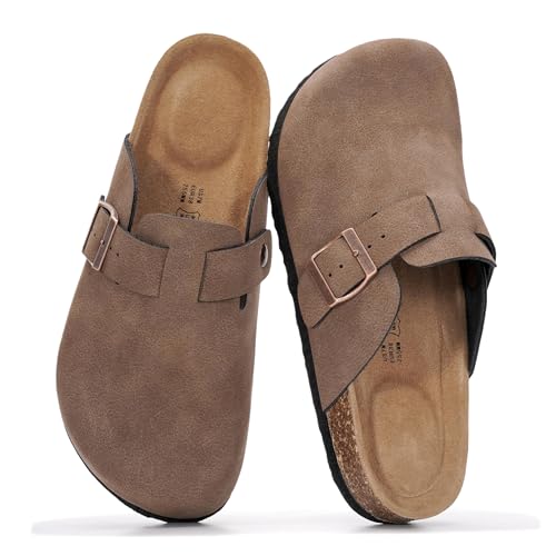 Project Cloud Genuine Leather Footbed Clogs for Women - Memory Foam Arch Support Slippers for Women...