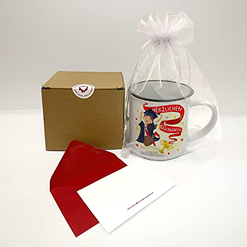 Mug Lover - Herzlichen Glückwunsch - (Sie - DEUTSCH) Geschenkidee Tax mit Umschlag und Grußkarte und Organza-Säckchen - Image 2