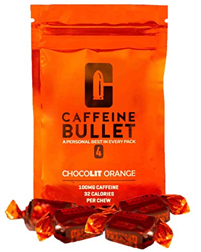 Caffeine Bullet Energy Chews - Chocolate Orange *40 – Faster Boost Than Gels, Tablets and Gum. 85mg Caffeine - Sport Science for Running, Cycling, Gaming & Pre Workout Endurance Kick.