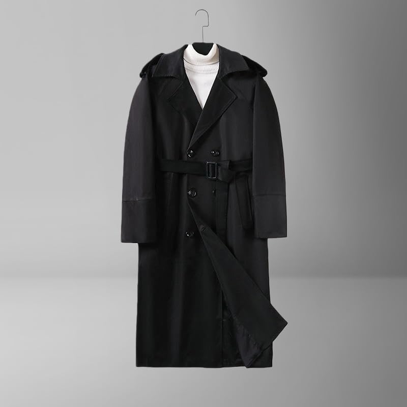 Chaqueta larga de entretiempo para hombre con solapa de estilo británico 4