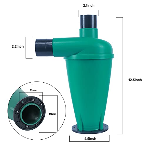 Cyclone Collecteur de poussière Séparateur de poussière Accessoire pour aspirateur Vert - Image 3