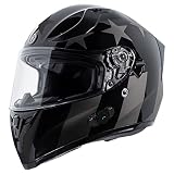 TORC T15B Blinc Wireless Integrated Full Face Motorcycle Helmet With Graphic, Gloss...