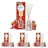 Glade Reed Diffuser, Home Fragrance Infused with Essential Oils, Room Freshener With Up to 5 Weeks of Continuous Fragrance, Limited Edition Christmas Air Freshener, Warm Apple Pie, 50ml (Pack of 4)