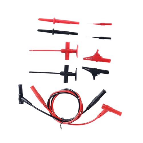 Haofy Juego de Cables de Prueba para Multímetro Versátil, Conector Tipo Banana Desmontable, Kit de Sonda con Clamp/Holder de Prueba para Electricistas y Aficionados