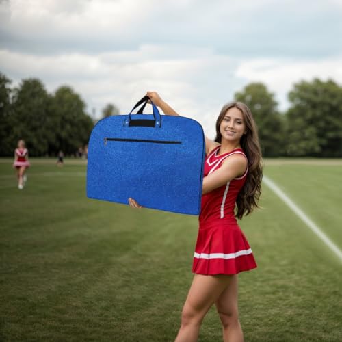 NGIL Glitter Cheer Dance and Competition Travel Companion Hanging Garment Bag for Girls (Glitter-Royal)2