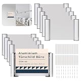 10 Stück Türschild Büro A6 Aluminium und Klare Abdeckung...