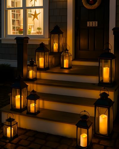 Image of Raycare 12pcs Large Waterproof Outdoor Flameless Candle, Battery Operated LED Candles with Remote Control and Timer, Flickering Electric Fake Plastic Pillar Candles, Ivory, D 2.2 inch x H 4 inch 5 inch 6 inch 7 inch