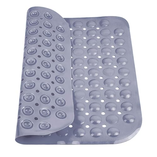 Tapis De Douche Antidérapant, 48 x 48 cm,Tapis Anti Dérapant avec Ventouses Et Trous de Drainage,Carré Tapis de Douche, Lavable en Machine, pour Personnes âgées, Gris