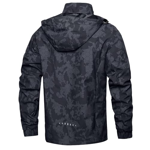 Mens Jacket Hooded Windbreaker Zip Up Outdoor Hiking Warm Jackets - image 3